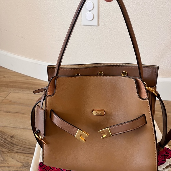 Tory Burch Lee Radziwill Small double bag in Tiramisu - Picture 8 of 12